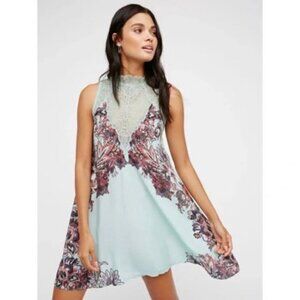 Intimately Free People Mint Floral Printed Marsha Slip Dress